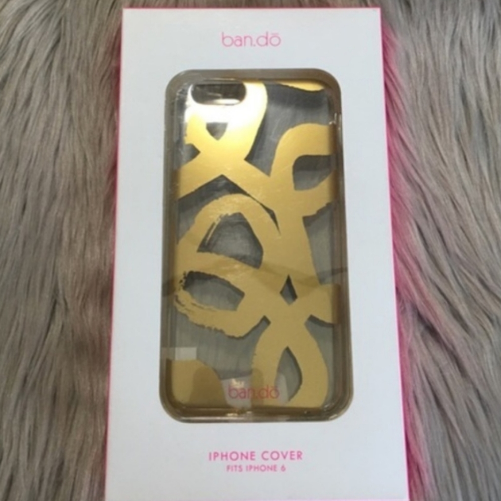Ban.do Clear Gold Swirl Graphic Design Iphone 6 phone Case NIB - Picture 2 of 3